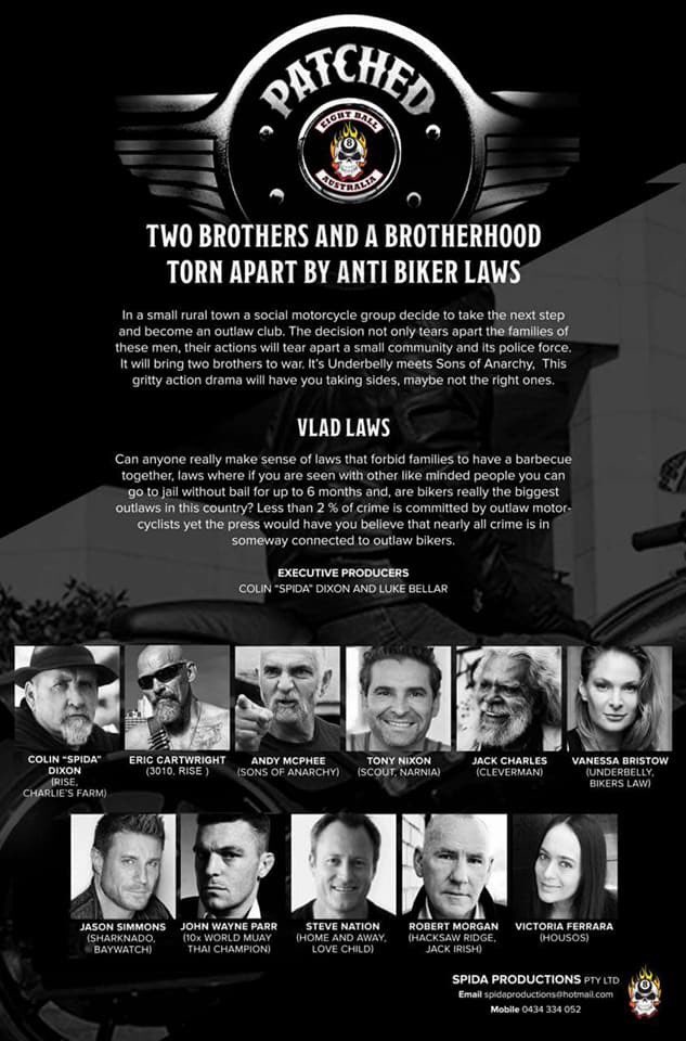 SpidaD's tweet image. Two brothers and a brotherhood torn apart by anti biker laws #Patched #Australia