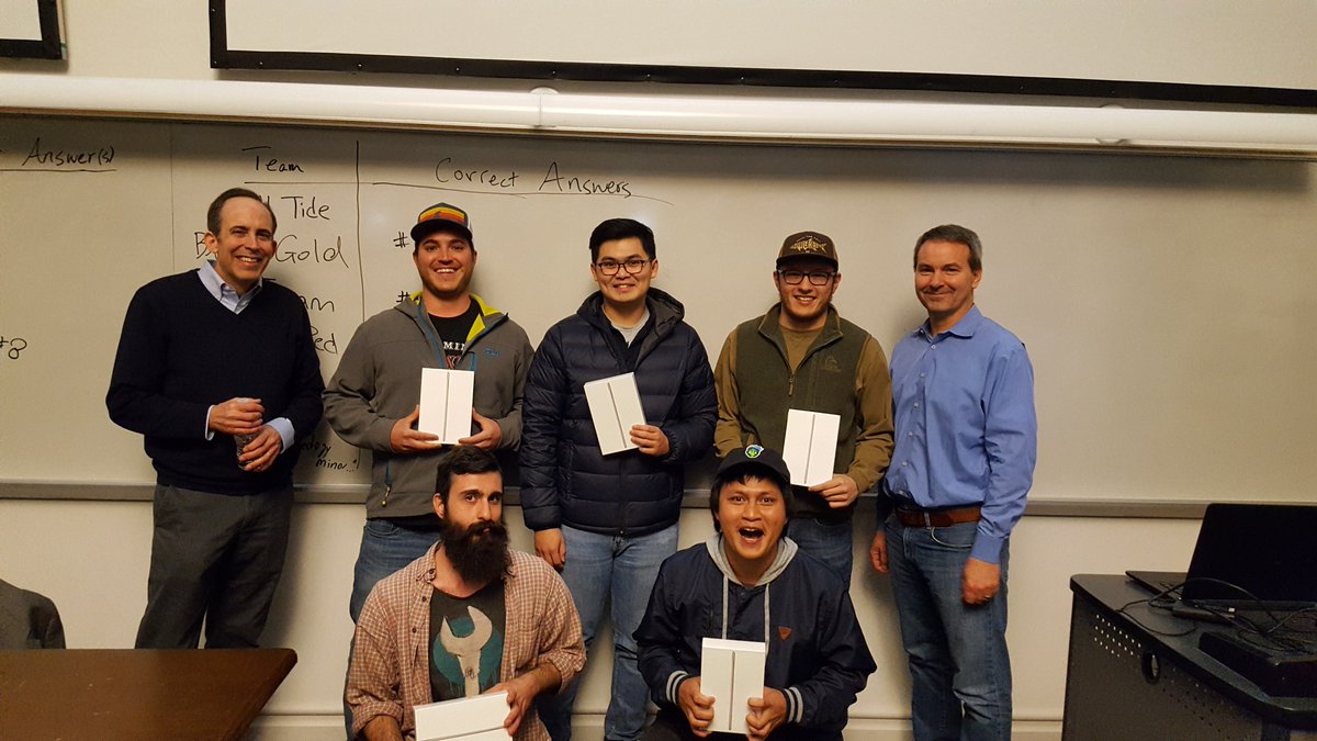 CSM_SPE's tweet photo. We want to thank Brian and Klaas from Oxy for giving a great technical presentation and for hosting a great competition!

Congratulations to team Makin' Hole for winning first place and getting iPads!

Stay tuned for future events! https://t.co/7zBrbypIZq