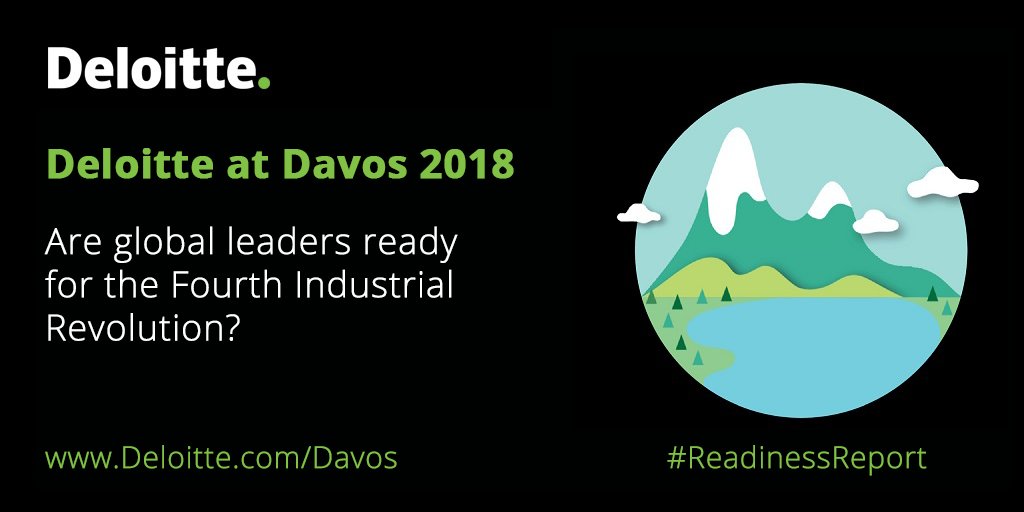 Deloitte's tweet photo. Deloitte Global CEO @PunitRenjen asks #WEF18: "How ready are you for the Fourth Industrial Revolution?" https://t.co/JmTxPsLyl5 #ReadinessReport https://t.co/7NXmeGbSvs