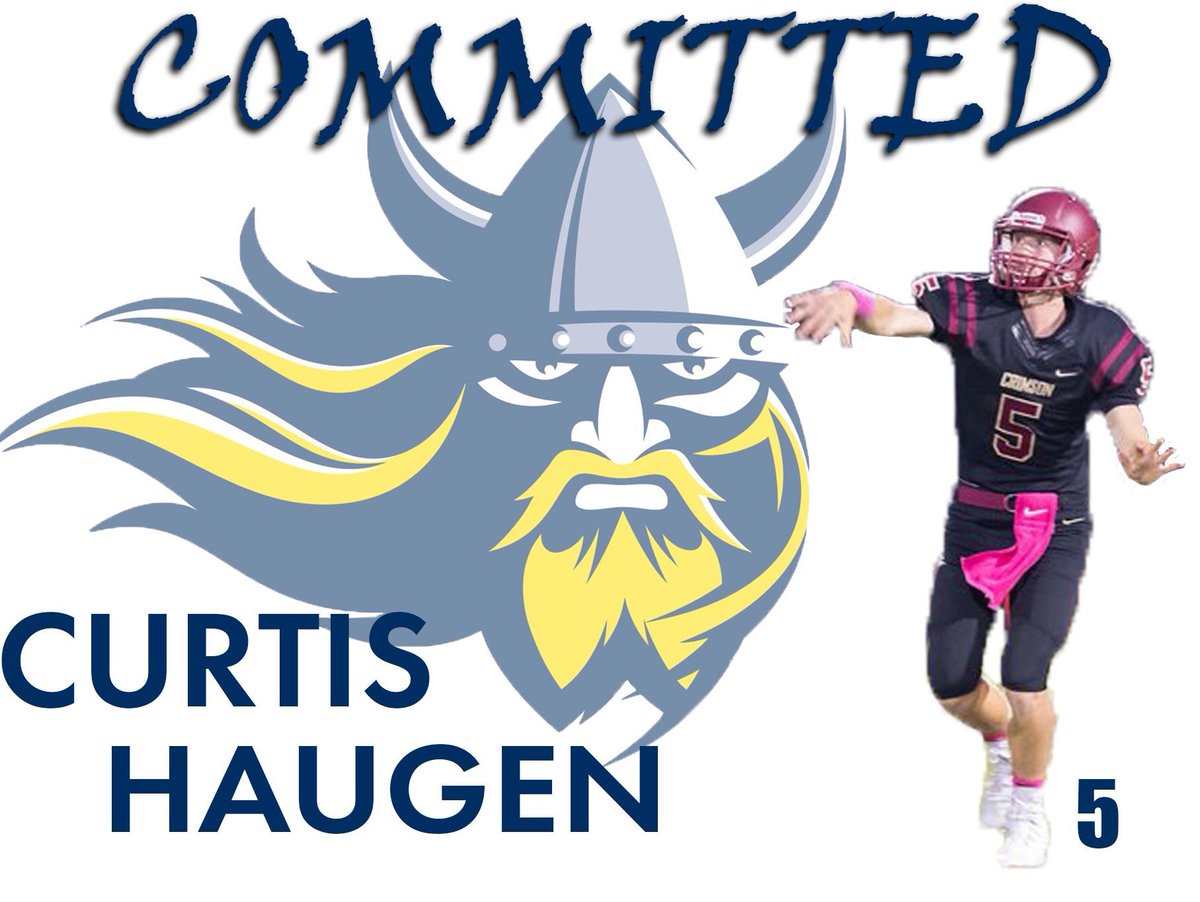 CurtisHaugen3's tweet photo. I am officially #BoardingTheShip and announcing my commitment to play football for Augustana University ⚔️ #CodeBlue #FightOn https://t.co/n9JxYz9Gha