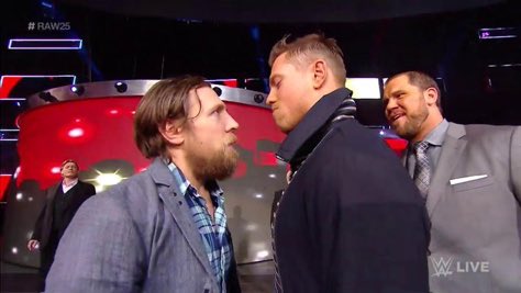 MSWrestlingRP's tweet photo. The most tense seconds of the night thus far...

#RAW25 @MoneyMaker_Miz @GMDanielBryanRP https://t.co/DBBScfk5Uw