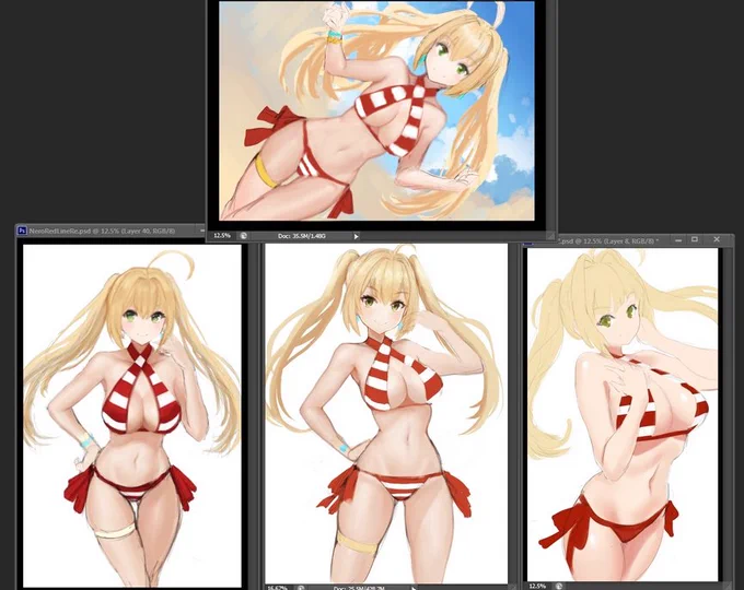ネロ落書き
Nero sketches before I made the final. 