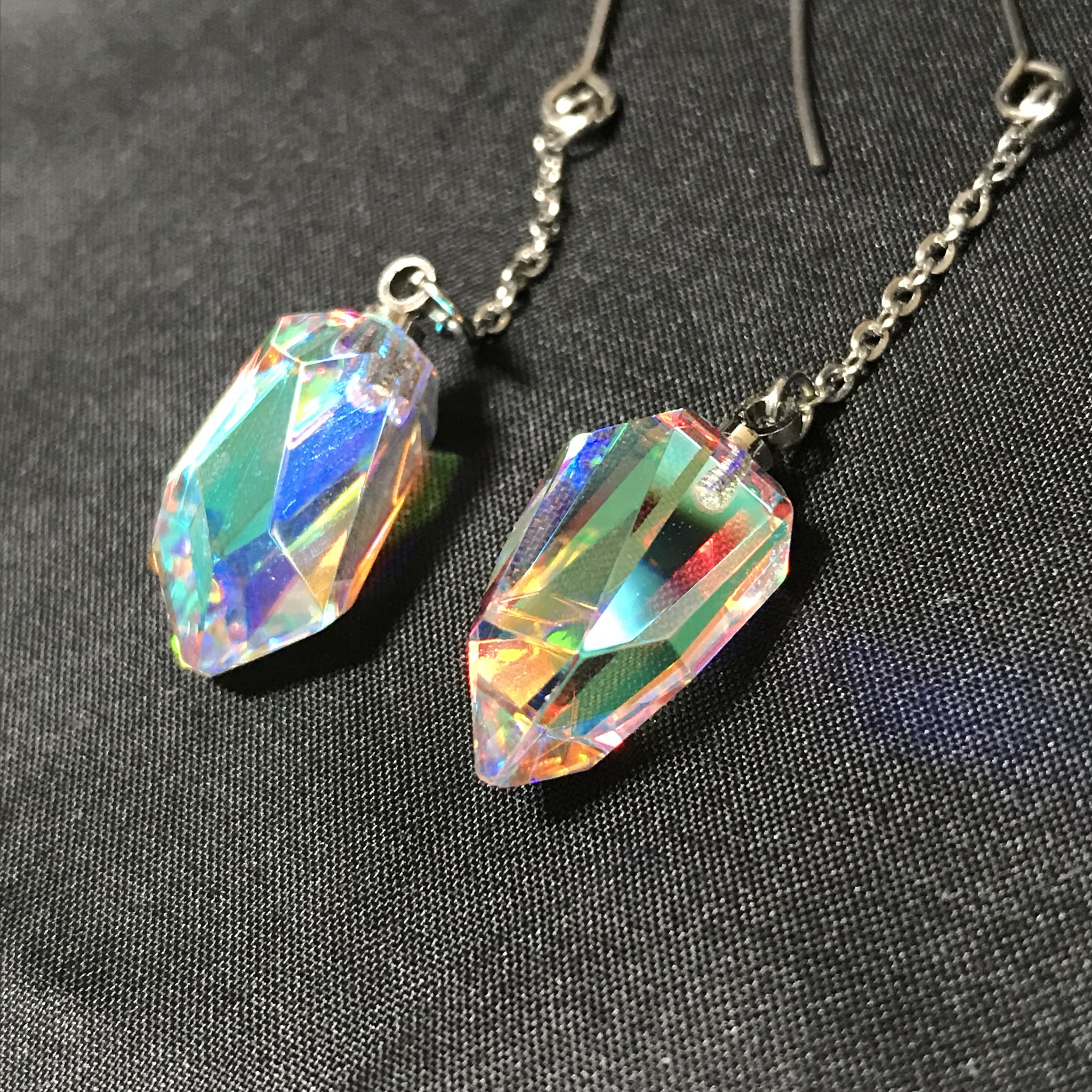 虹の結晶　モナジー工房 モナジー工房 ｢虹の結晶｣積層ガラス研磨アクセサリー専門制作