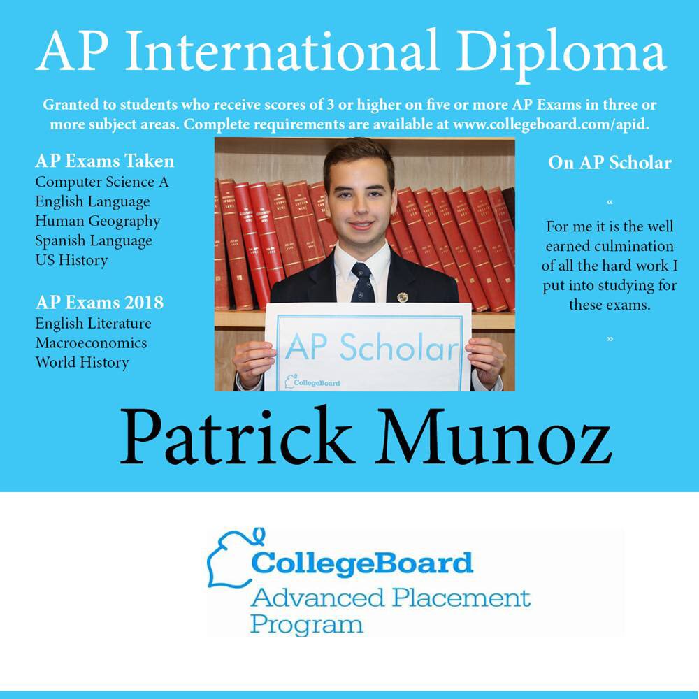anjuliahooja's tweet image. AP#32 @ApplebyCollege-Celebrating success of an AP Scholar with International Diploma. Congratulations, Patrick! #APCapstone #Appleby #APProgram