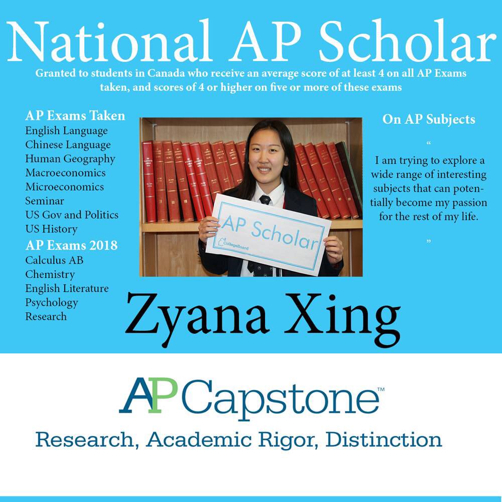 anjuliahooja's tweet image. AP#33 @ApplebyCollege-Celebrating success of an AP Capstone student and a National AP Scholar. Congratulations, Zyana! #APCapstone #Appleby #APProgram