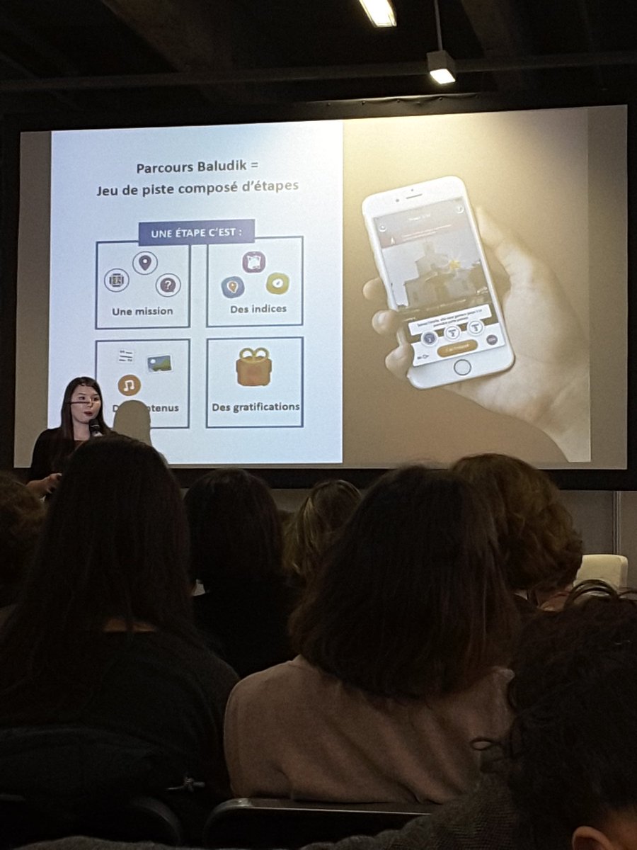 smartappsFR's tweet photo. En direct du #startupcontest : le pitch de @Baludik qui propose des jeux de piste, chasses au trésor et balades culturelles accessibles sur smartphone. Ça donne envie d'essayer !! 
#SITEM2018 @Museumexperts https://t.co/HlMBN7Bdmq