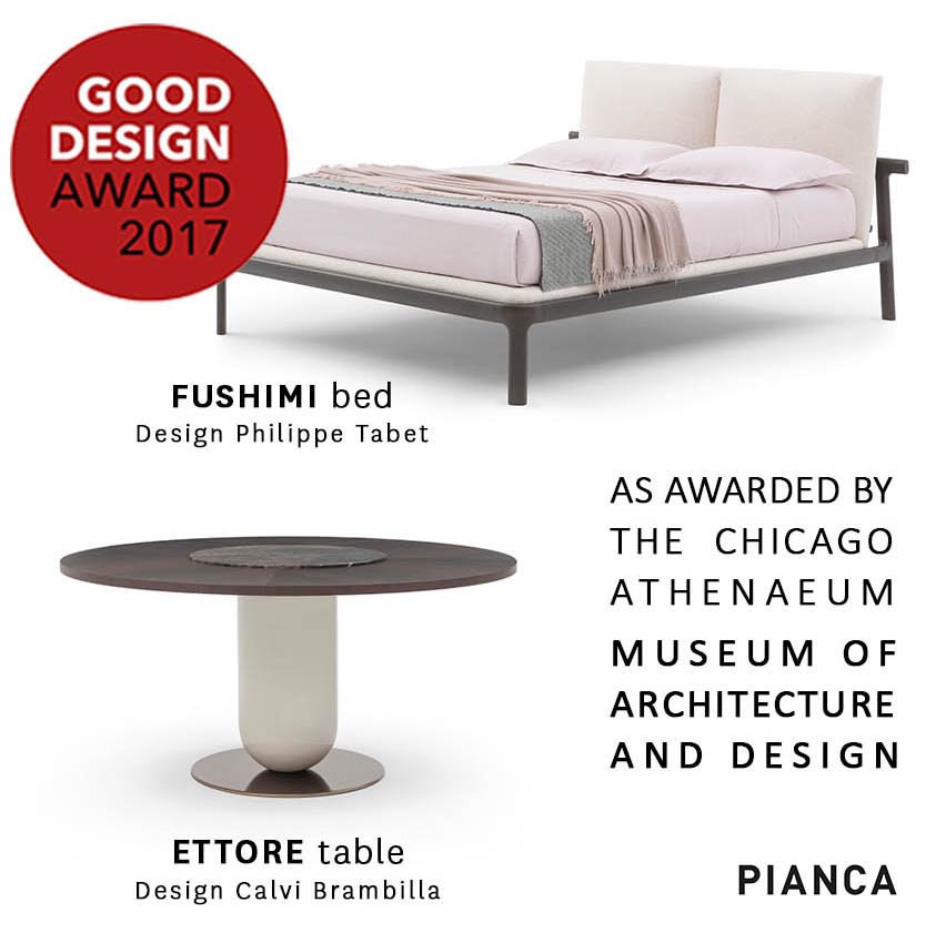 piancadesign's tweet photo. #PIANCAdesign is glad to receive the GOOD DESIGN AWARD 2017. Discover more about ETTORE table by #CalviBrambilla &amp; FUSHIMI bed by @PhilippeTabet : https://t.co/Y8M5Kky8SQ https://t.co/MTm0QiAat3