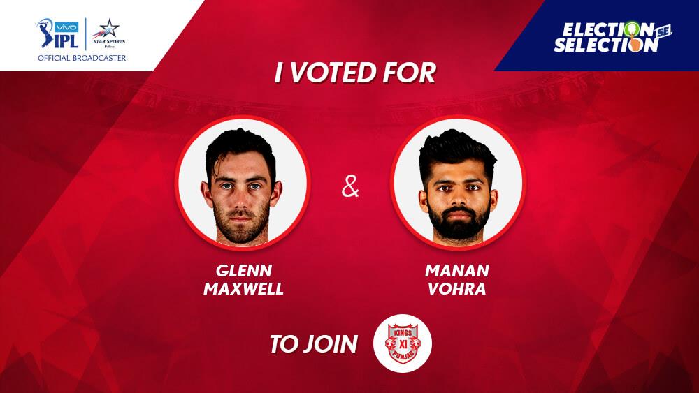 rajeevsingh0606's tweet image. Election se ho raha hai Selection, and I&apos;ve picked Glenn Maxwell &amp;amp; Manan Vohra for KXIP. Cast your votes now: vivoiplelection.hotstar.com #ElectionSeSelection