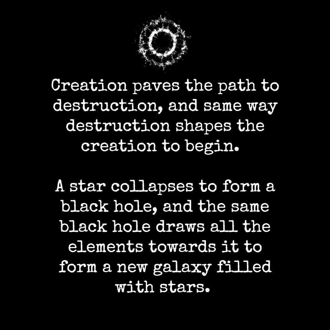 VishanthP's tweet image. Creation is synonymous to destruction #Thought