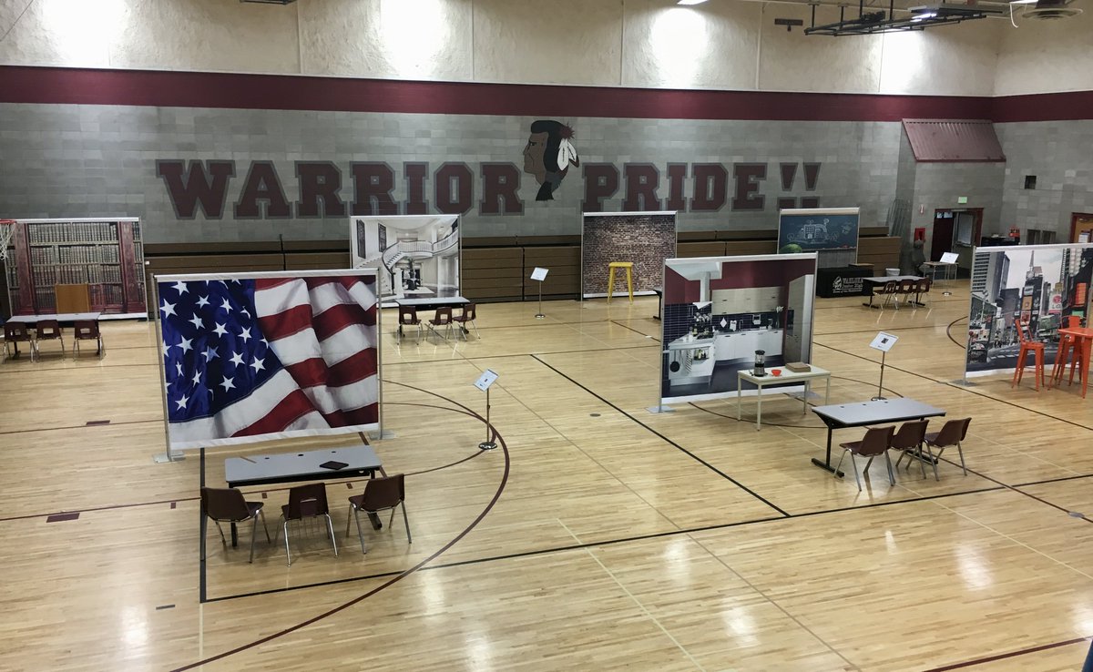 WahlukeJH's tweet photo. Twas the night before the Amazing #WarriorShake...
The signs were hung,
The floors were shined,
And judges tables were set.
See you tomorrow Warriors!
#GoWarrios #StayGritty https://t.co/cEbo5wckc7