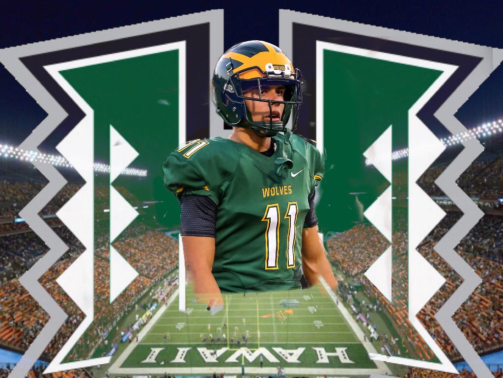 DJFunk24's tweet photo. Despite losing his senior season to a torn ACL, @robfunkhouser NEVER quit working hard &amp; will now further his academic and athletic career at Hawaii🌈🏈🤙🏼Mahalo to @NickRolovich,
@kefenseh &amp; UH staff for believing in him. You won’t regret it. #LiveAlohaPlayWarrior #D1Bound #PWO https://t.co/T5ckG7yokx