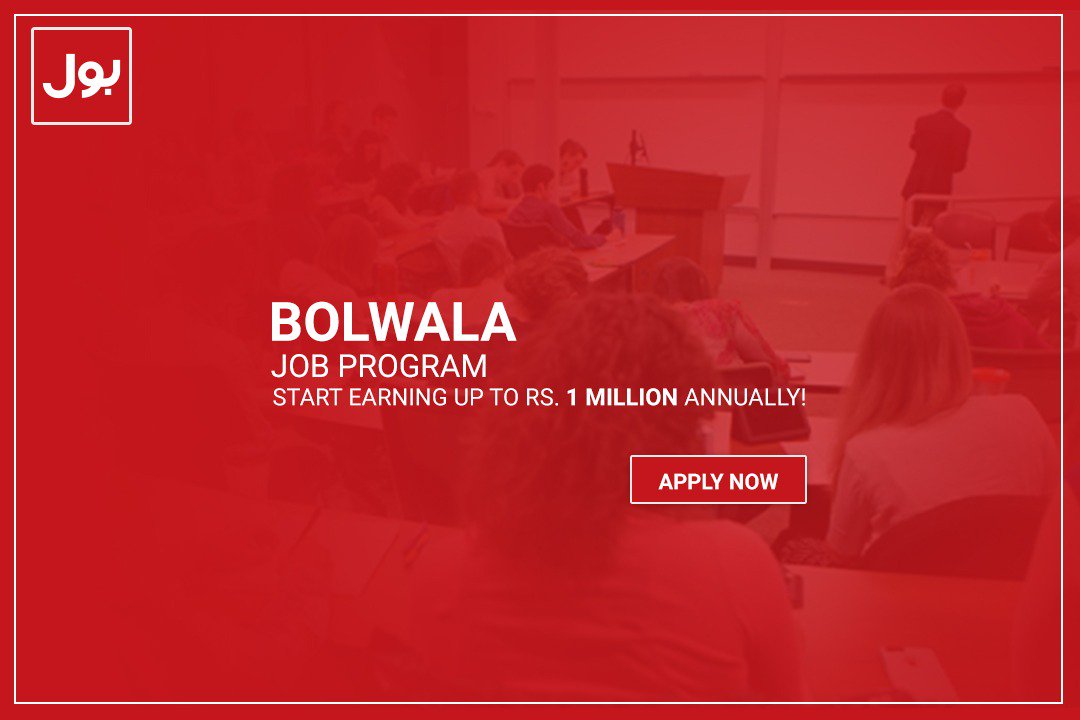 BOLNETWORK's tweet photo. Be a part of "BOLWALA" family.
APPLY NOW & START EARNING UP TO RS. 1 MILLION ANNUALLY!
Click Here: https://t.co/hiEyTxmwA1
#BOLWALA #JOBPROGRAM https://t.co/8DfoJxyHgu