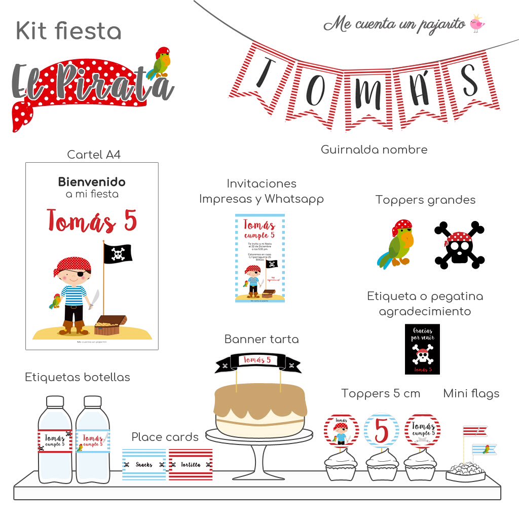 cuentapajarito's tweet photo. Feliz Martes!!! El kit de fiesta El pirata con su loro. ¿Qué os parece?
#mesadulce #candybar #cumpleaños #fiestacumpleaños #kitcumpleaños #kitdefiesta  #imprimibles #printables #kitfiesta #partykit #fiestasideales #fiestaspersonalizadas #partyprintables https://t.co/WPU5JKsSHO