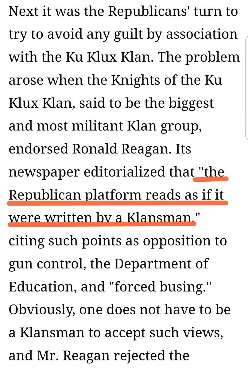 2. Soon after, the KKK endorsed him. Pay attention to the highlighted section