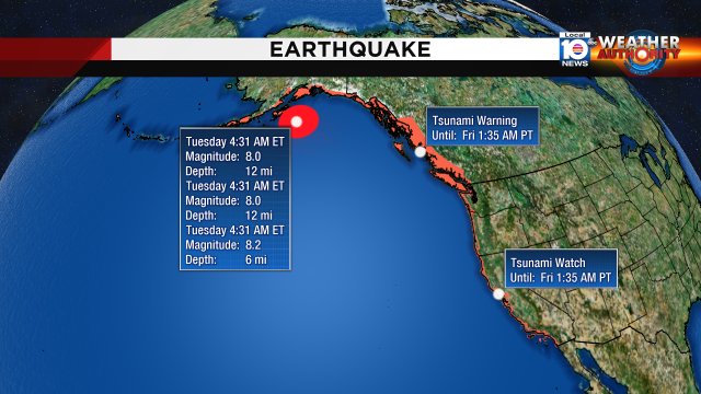 Correction 8.2 Magnitude Earthquake strikes 175 miles southeast Kodiak, Alaska https://t.co/3rS9pxN6HT