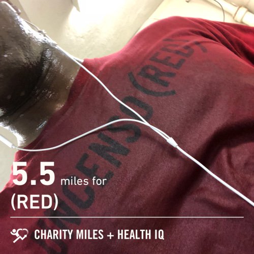 DennisandLilian's tweet photo. #Konsistent Run 5.5 miles @CharityMiles for @RED. Thanks to @healthiqinsure for sponsoring me. https://t.co/33rP0agMI2