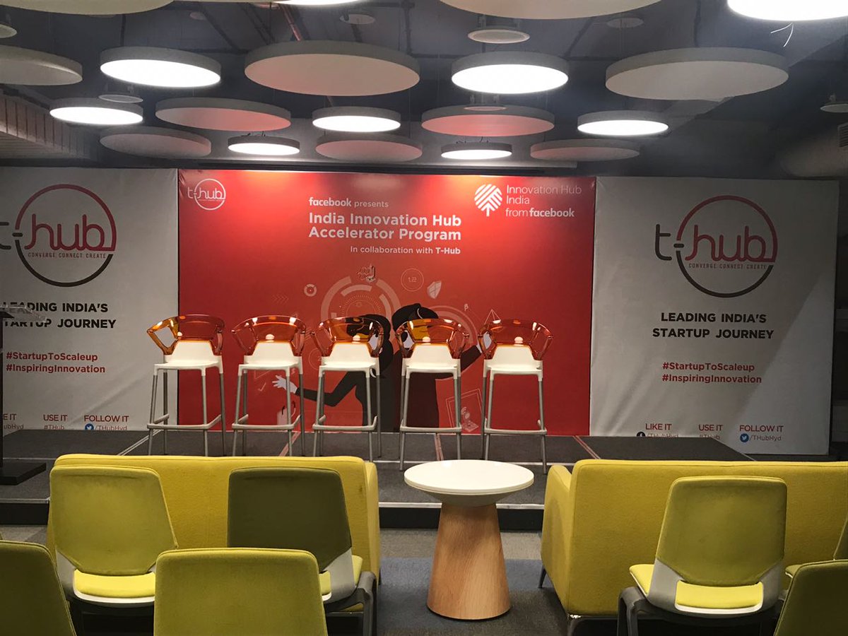 THubHyd's tweet photo. We're all set for the launch of @Facebook and #THub's India Innovation Hub Accelerator Program. Catch all the live updates here! 
#FacebookandTHubforVR https://t.co/B6R0GbH4FI