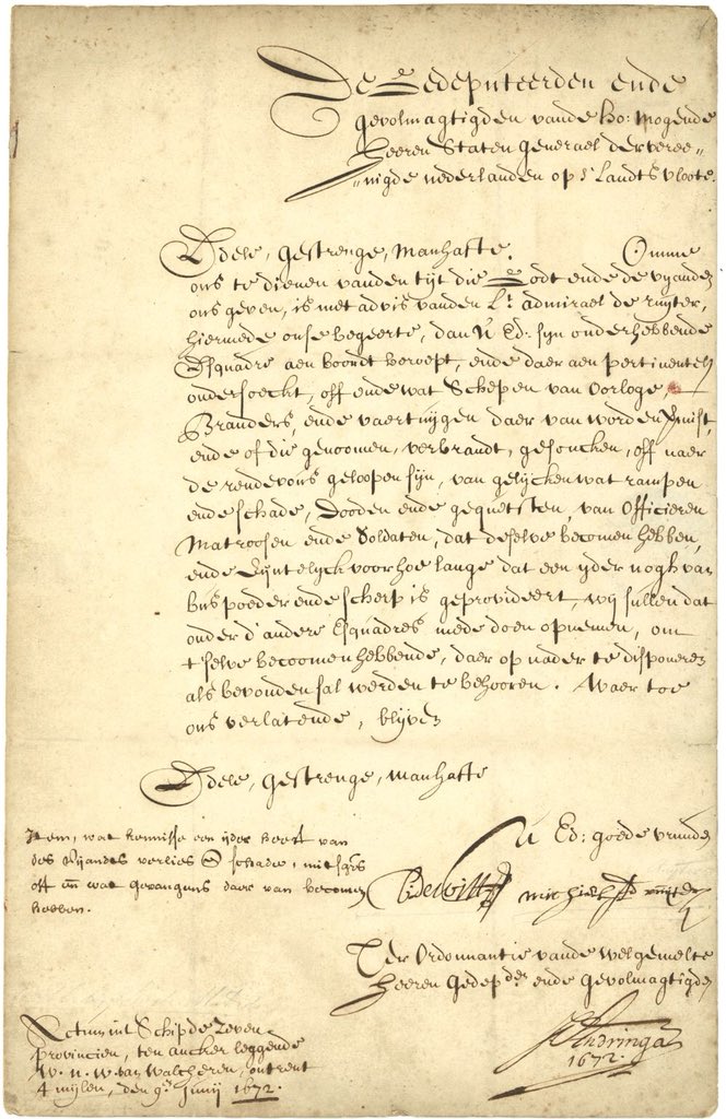 RonJWMBrand's tweet photo. @arianneripmees Vandaag is het 'Internationale Dag van het Handschrift'.
Schrijft u leesbaar? Hierbij een brief uit 1672 door Michiel de Ruyter en Cornelis de Witt ondertekend #transcriptie #collectie @maritiemmuseum https://t.co/pAFOUTmP0E