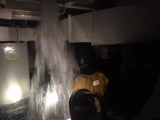 HMS_Raleigh's tweet photo. Cunningham 23 Stbd working hard to save their ship last week in the DRIU. #Cunningham23 https://t.co/dKWdt2p28r