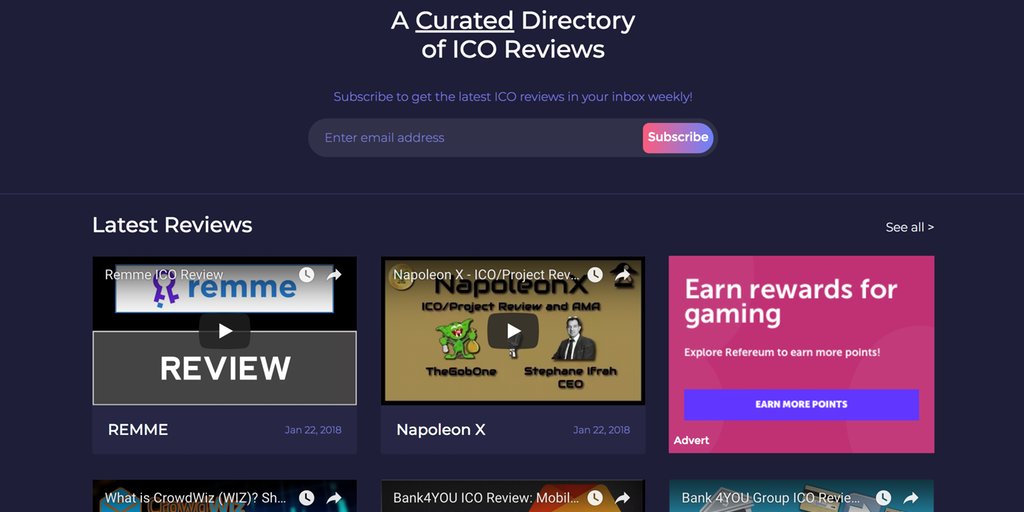 mubashariqbal's tweet photo. "ICO Review DB: A Curated Directory of ICO Reviews" https://t.co/IHtKUOW6dS via @erictwillis on @producthunt https://t.co/r2CcgZ6LK4