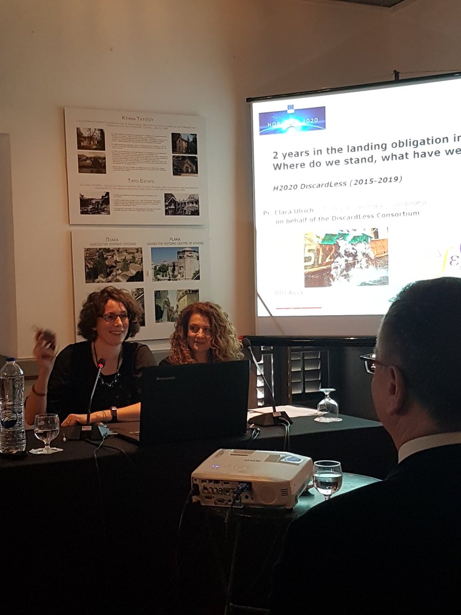 JonasVidarsson's tweet photo. @ClaraUlrich_DTU presents @DISCARDLESS project at a workshop in Athens on #landingobligation #discardban #cfp and its impact on Greece fisheries. #discardless has now been running for 3 years and some interesting results are in @MatisIceland @aztitecnalia https://t.co/FadcMU6lkv