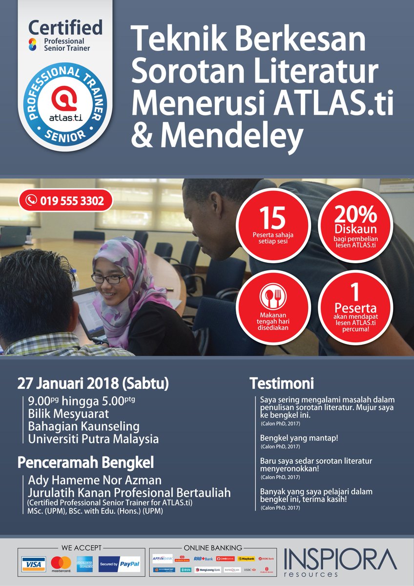 Atlas Ti On Twitter Interested In Learning How To Effectively Start Your Literature Review With Atlas Ti Mendeley Join Our Upcoming Face To Face Seminar Uputramalaysia 27th January 2018 9 00 Am 5 00pm Language Malay