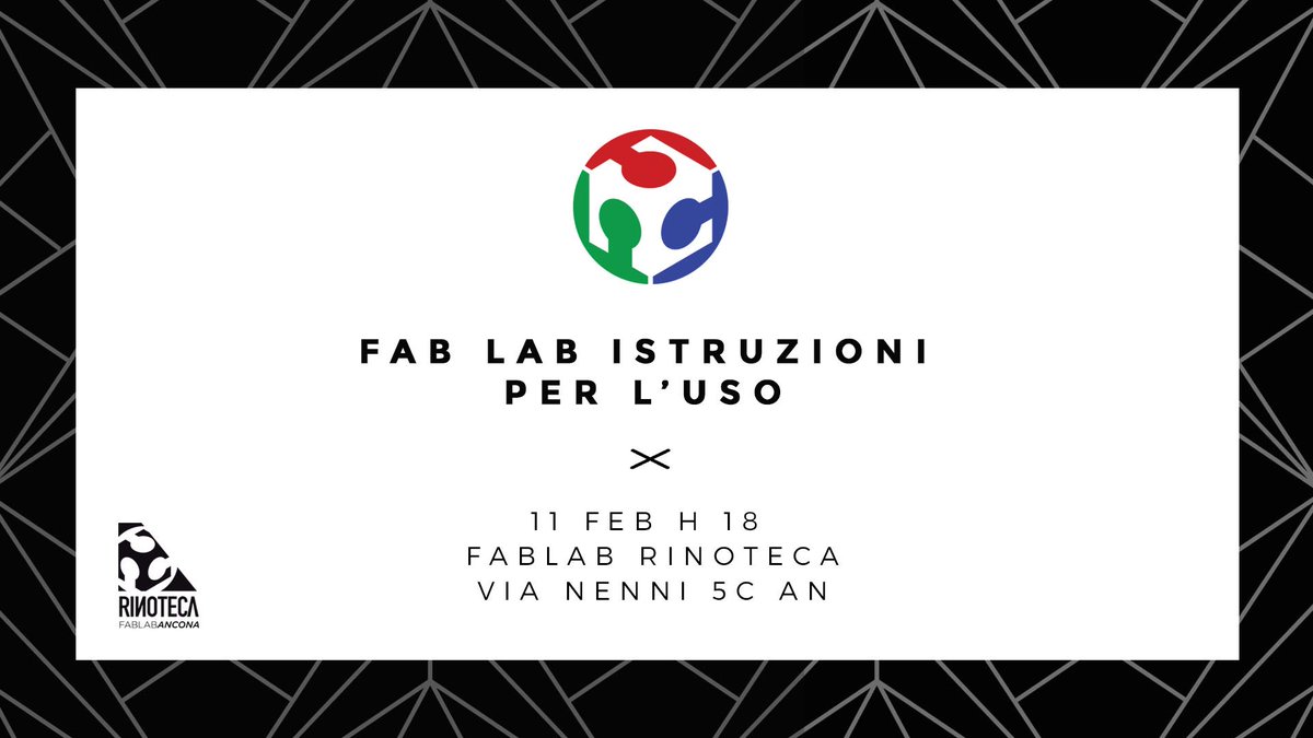 #FABLAB cosa, come e perchè! ne parliamo con lo staff e con #PaoloIsabettini DI <a href="/CreaticityFabL/">Creaticity FabLab</a> 
ΞΞ SAVE THE DATE ΞΞ 11 FEB H 18 ΞΞ #FABLABRINOTECA ΞΞ 

#FABLABRINOTECA #ANCONA #NEWS
