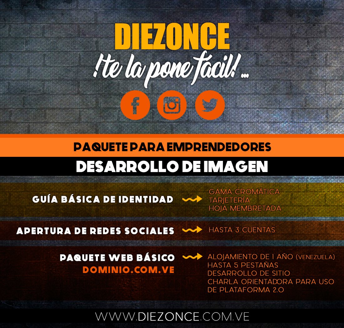 diezonceca's tweet image. Conoce nuestro Paquete para #Emprendedores y permite que seamos tus asesores. Comienza ya tu proyecto con una imagen ajustada al mercado global. ¡Anímate! Ocupa tu espacio en la web. Rápido, sin complicaciones y por menos de lo que imaginas. Diezonce !te la pone fácil!