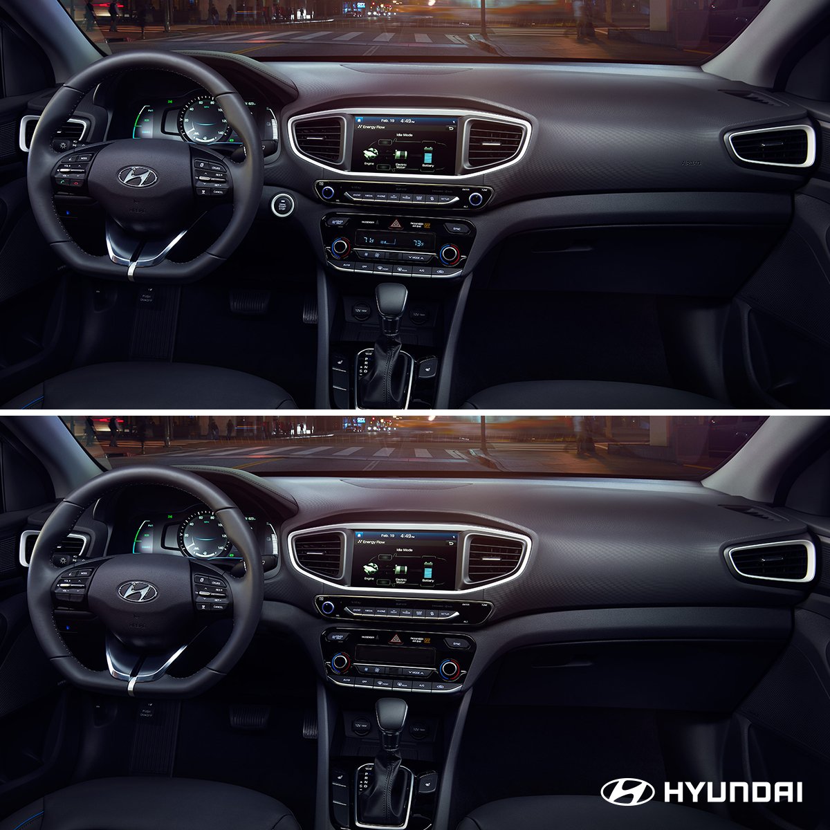 HyundaiTT's tweet photo. Can you spot the differences in the interior of the modern Hyundai #Ioniq?

Hint: Check near the standard touchscreen for one key difference.

➡ Need more info? WhatsApp: 273-6385 (POS); 786-7754 (SFDO); 482-5531 (Morvant). 
ℹ Details and options of the model shown may vary https://t.co/gizatpFDpb