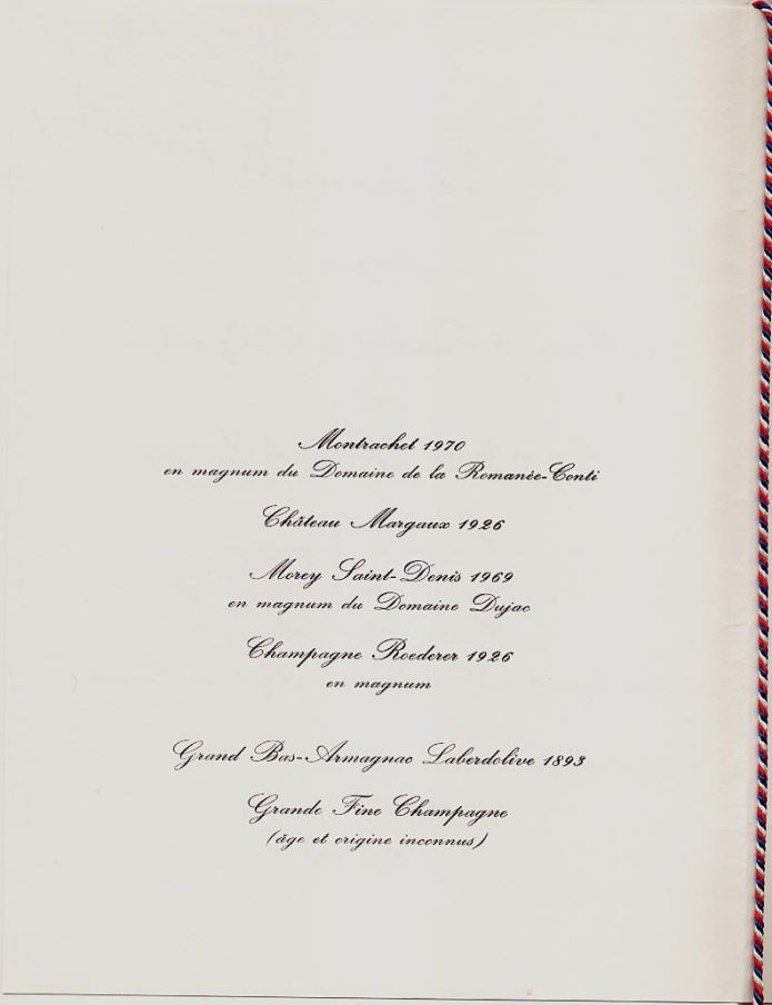guideMichelinFR's tweet photo. Et voilà ce que dégustèrent (et burent!) les heureux convives, lors de la réception de Paul Bocuse @Elysee, le 25 février 1975, lors de sa réception au grade de Chevalier de la Légion d'Honneur.  #oncasselacroute #legiondhonneur https://t.co/uHXZsIRhJP