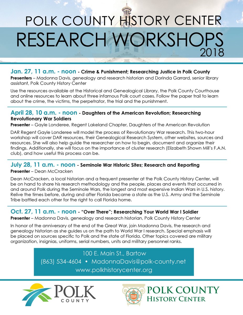Crime &amp; Punishment, our inaugural research workshop is Sat Jan 27 at 11am. Free workshop.