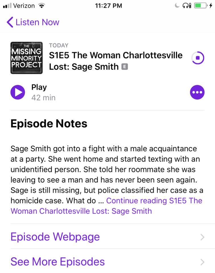 SolidCville's tweet photo. Available on your podcast app now! This is required listening, #Charlottesville.
#FindSageSmith #WhereIsSage https://t.co/PNQ2bWmTQt