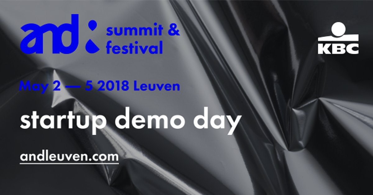 Op donderdag 3 mei 2018 organiseert KBC samen met and&amp; summit &amp; festival de startup demo day. 
Wil jij als ondernemer graag een standplaats en een pitchmoment tijdens dit unieke event? Doe dan mee aan onze wedstrijd: bit.ly/2Dq1PPR