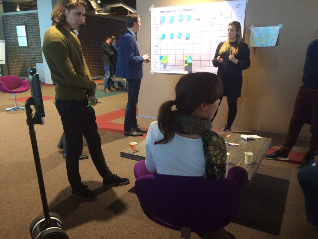 IKONE_nl's tweet photo. Heel fijn dat ik @AnneMiekVroom via de double bij een deel van de Patient Experience Day @pec_nl aanwezig kan zijn ook al kan mijn lijf niet op pad. Ook dit is dé kans van digitalisering, ook in de zorg. #ehw18 https://t.co/AKNcyfnH31