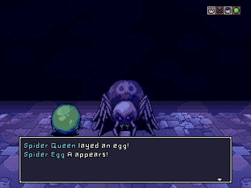 gamekrazzy's tweet photo. New Boss Fight! #pixelart #indiegame #gamedev #devgame #indiedev #rpgmakermv #rpgmaker #mv #tagaiagame #rpg #spiders https://t.co/bxiuMgHcxi