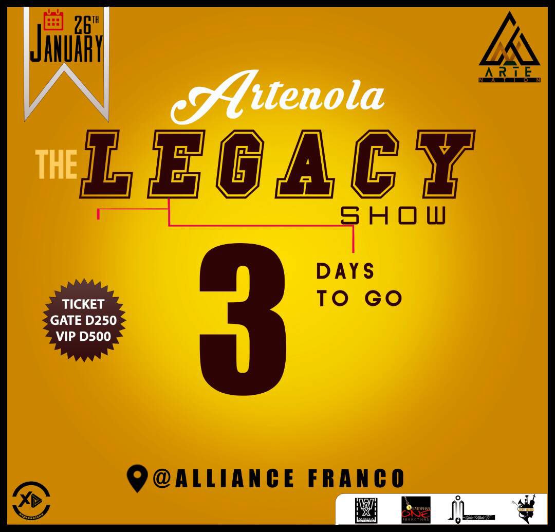 artenola10's tweet photo. Still on the countdown 3days to go Legacy Show Alliance Franco this Friday coming be there 💃🏽🕺🏽🔥🔥🔥🇬🇲 https://t.co/cF2LwuyP5t