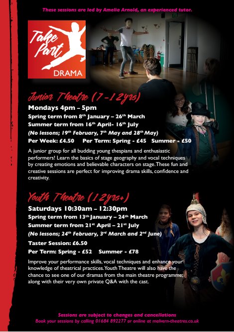 TakePart_MT's tweet photo. Come and see what weekly DRAMA workshop you can do ¦ JUNIOR THEATRE - 7-12yrs ¦ YOUTH THEATRE - 12+yrs ¦ https://t.co/gXvxzCkJR4 https://t.co/Cprtce12FV