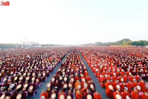 20,000 Buddhist monks from Myanmar.