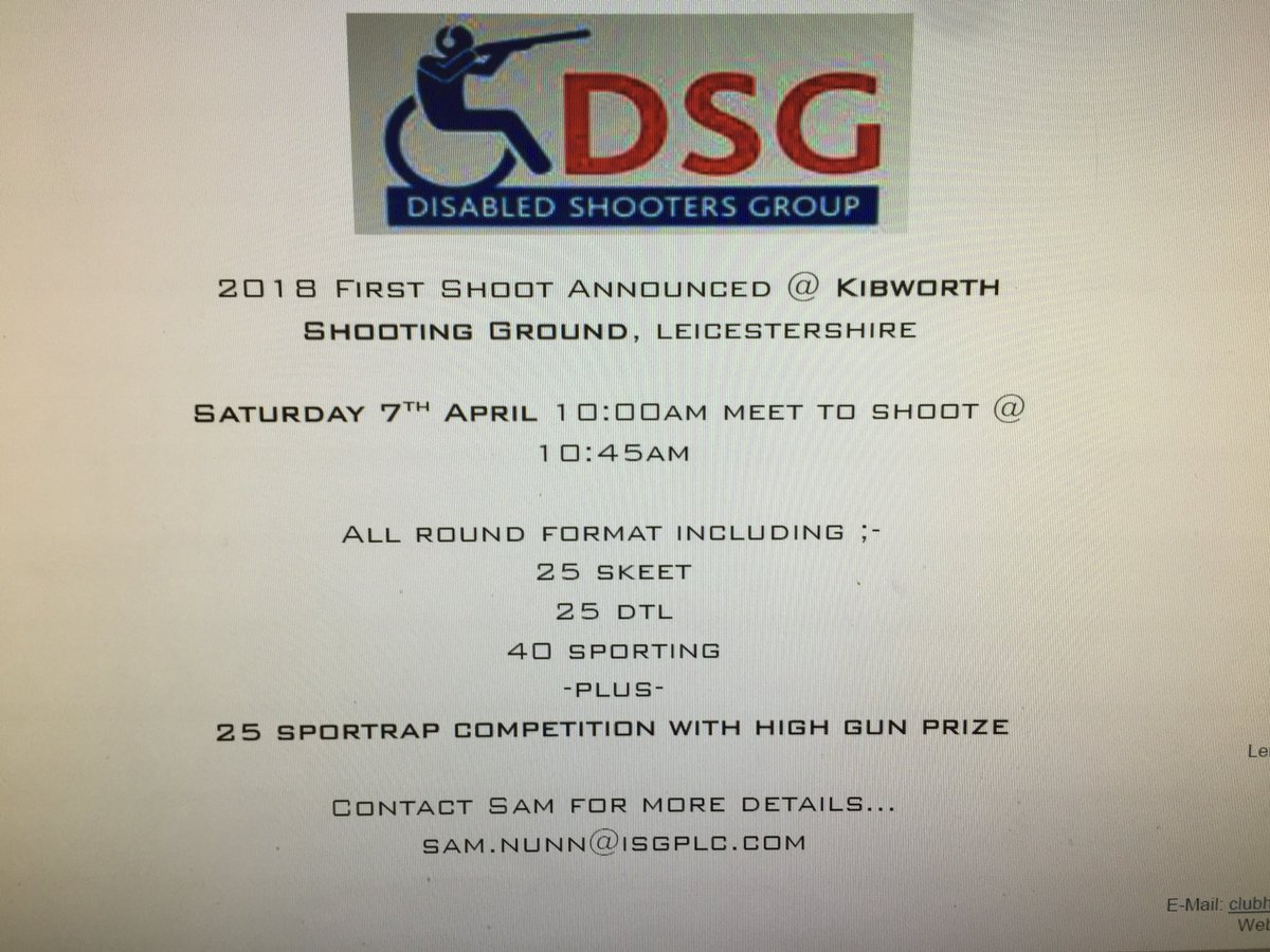 disabledsg's tweet image. Announcing our first group shoot of the season at Kibworth , please share @shootksg @CPSAuk @BASCsimon @BASCcentral