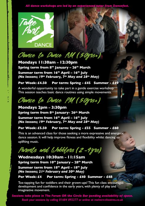 TakePart_MT's tweet photo. Take a look at our fabulous DANCE workshops ¦ PARENTS + WOBBLERS and CHANCE 2 DANCE ¦ Participation in our regular weekly workshops will fire your imagination, stimulate your creativity and invite you to interact with like-minded people ¦ https://t.co/gXvxzCkJR4 https://t.co/7121tYv1sq