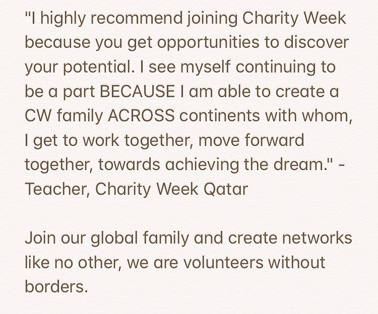 For more information on the role and how to apply: charityweek.com/recruitment/

Deadline: 23:59 Friday 26th Jan (UK) and Friday 9th Feb (all other countries)

#CW2018 #ChangeMakersWanted