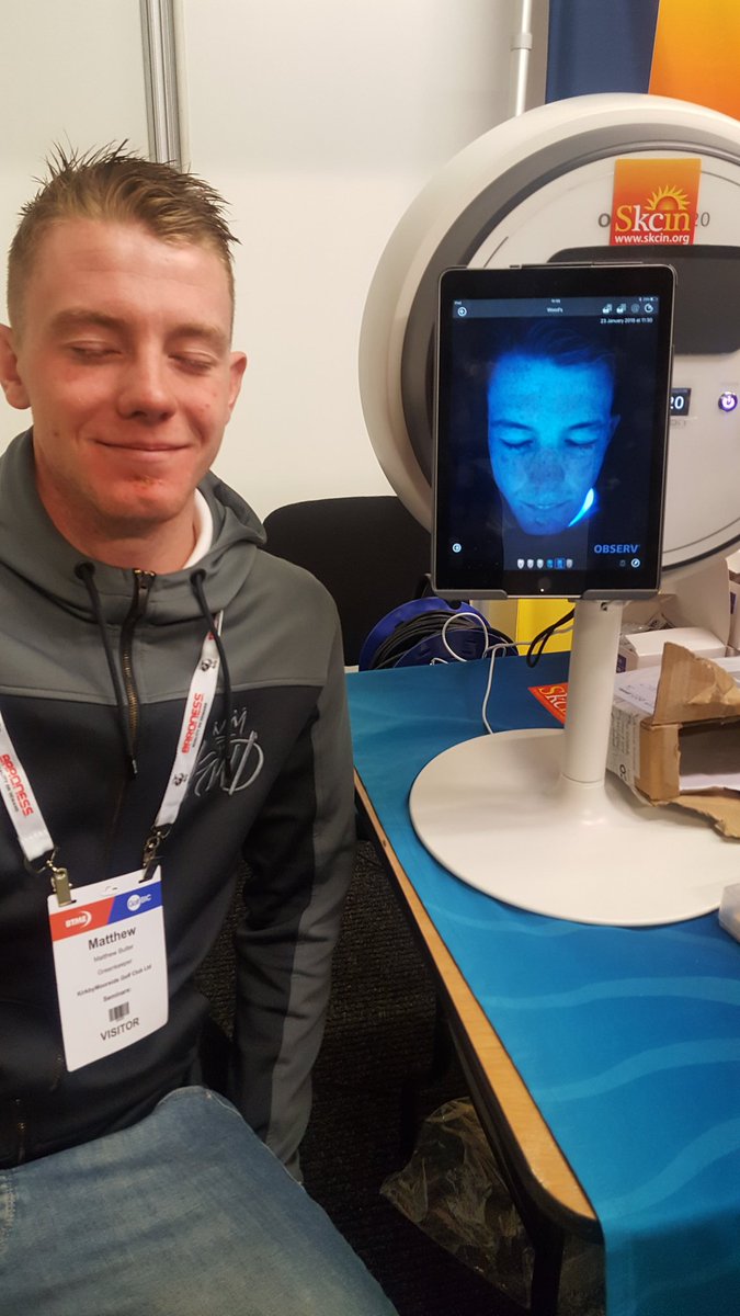Our apprentice getting his skin tested at the BTME