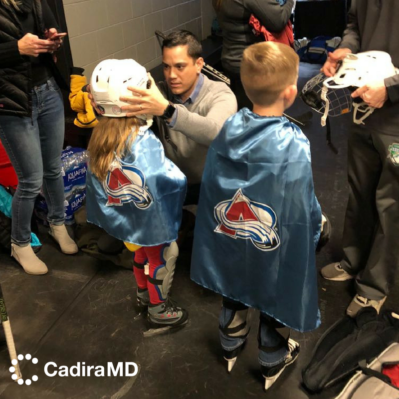 CadiraMD's tweet photo. On CadiraMD night at Avalanche Pepsi Center, Dillon Hartigan and Craig Fitzpatrick helped 40 blind children skate on the ice.  

#CadiraMD #Community #CadiraHero #WeAreOscarMike #OperationEnduringWarrior #Fit #Military #Exercise #Inspiration #Motivation #AvalanchePepsiCenter https://t.co/mJHAKW4cBE