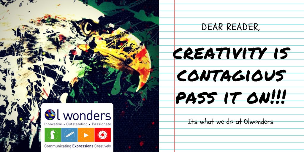 olwonders's tweet photo. Your idea is not crazy, you'll be crazy to think your idea is crazy and not share it, talk about it. Albert Einstein said it, creativity is contagious, just pass it on. #ArtisticTuesday #Creative #HealthyNation #art #artwork #artist #designer #design #designing https://t.co/gLsCrerObe