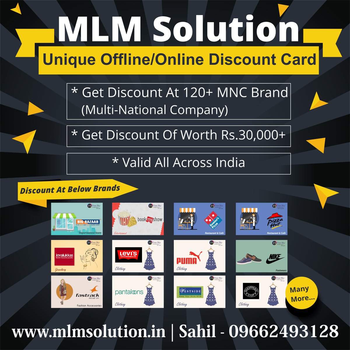 mlmsolution9985's tweet image. Unique Offline/Online Discount Card For Your MLM Company.
Best Product To Provide Your MLM Network.
#MLMSolution #mlm #mlmproducts #mlmsoftware
#DiscountCard #MLMCompany
#MLMproductSupplier
#ResolutionKaSolution
#IndiaMeansBusiness
mlmsolution.in
Sahil: 09662493128