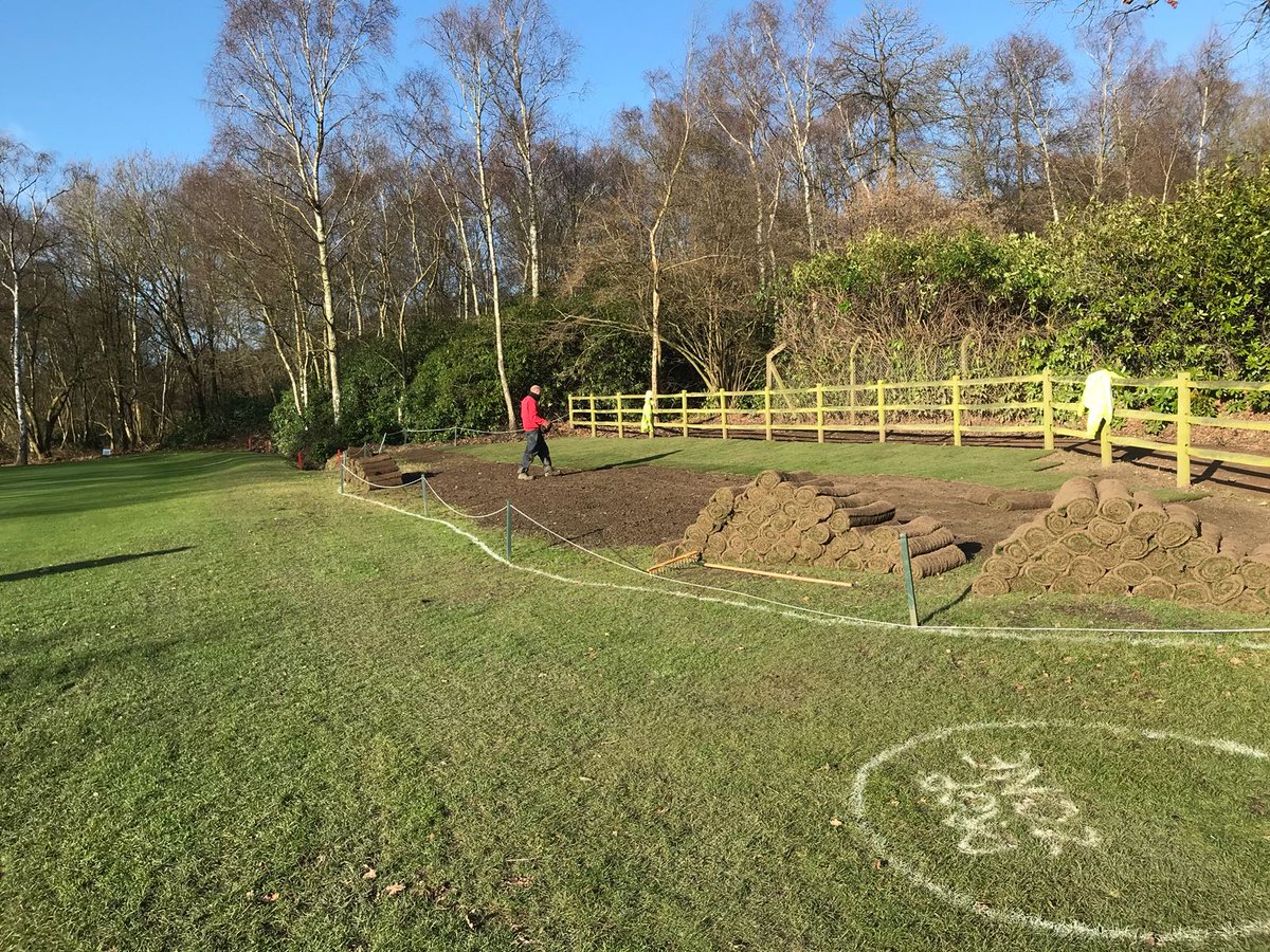 SouthBucksGC's tweet photo. Final stage of works carried out to the right side of the 6th green.We hope to have it all in play early summer.#freshturf #greenkeepershardatwork โณ๏ธ https://t.co/yU8taTlTVv
