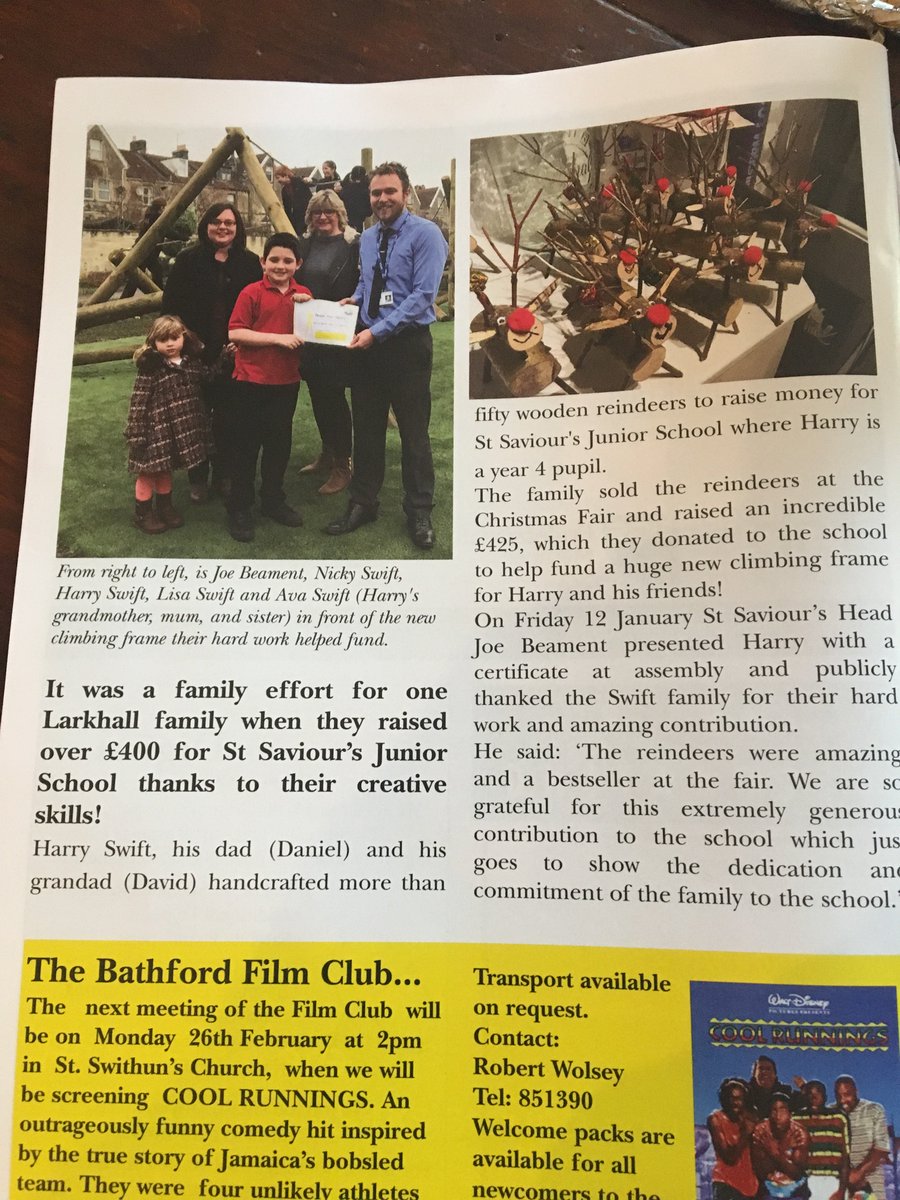 St_SavioursBath's tweet image. Thank you Swift Family! #LocalLook