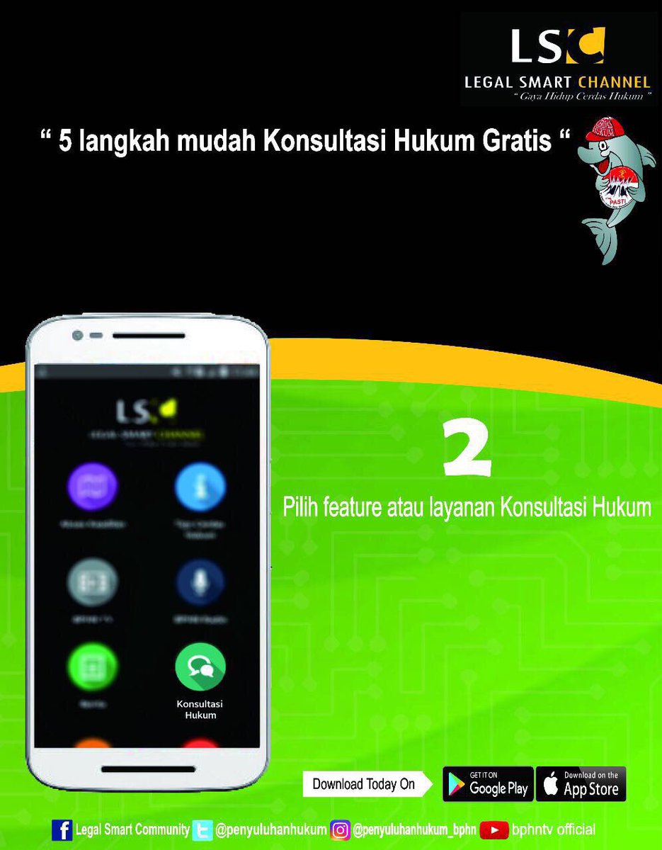 kempanrb's tweet photo. Admin mau sharing tentang aplikasi keren nih, namanya "Aplikasi Legal Smart Channel" yang dibuat oleh @Kemenkumham_RI . Aplikasi ini sudah tersedia di App Store, Playstore, maupun akses langsung di https://t.co/RZcokHpC5B @jokowi @PolhukamRI #CerdasHukum https://t.co/VmedV78hra