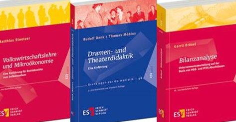 Nur noch bis 31. Januar! UNI.DE verschenkt Bücher vom Erich Schmidt Verlag. Diesmal sind es diese Titel: „Bilanzanalyse“, „Dramen- und Theaterdidaktik“, und „Volkswirtschaftslehre und Mikroökonomie“. Hier kannst du gleich mitmachen: uni.de/literatur/esv