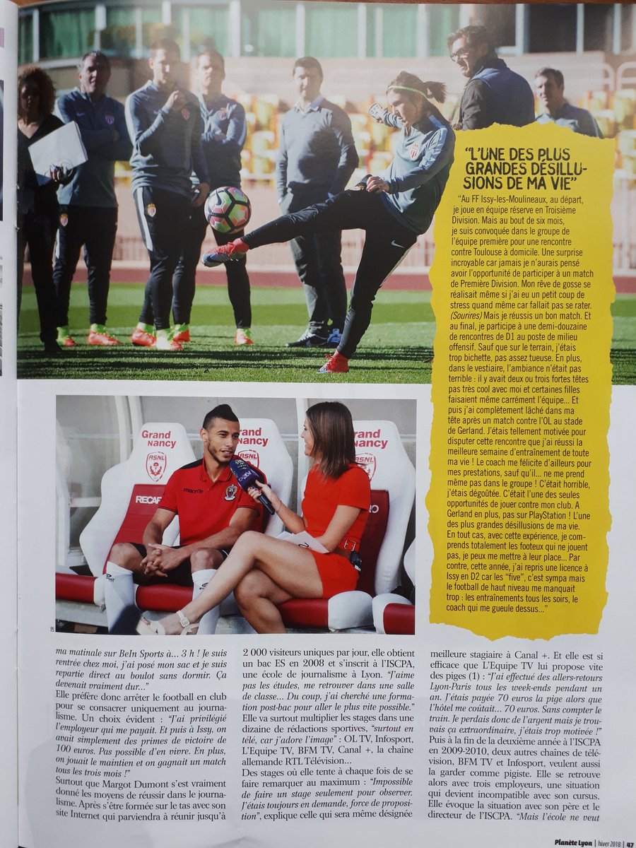 FrancoisGallen's tweet photo. Interwiew de @Margot_Dumont dans le mag #planeteLyon ⚽👍😜 https://t.co/lyT9GIklMw